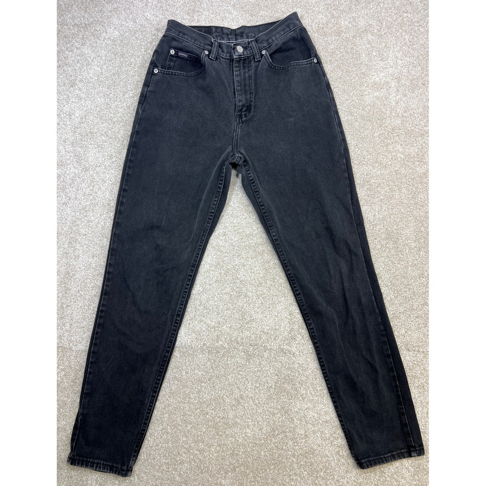 Denim Riders by Lee Black Wash Denim Jeans High Waisted Straight Leg (26x30)‎